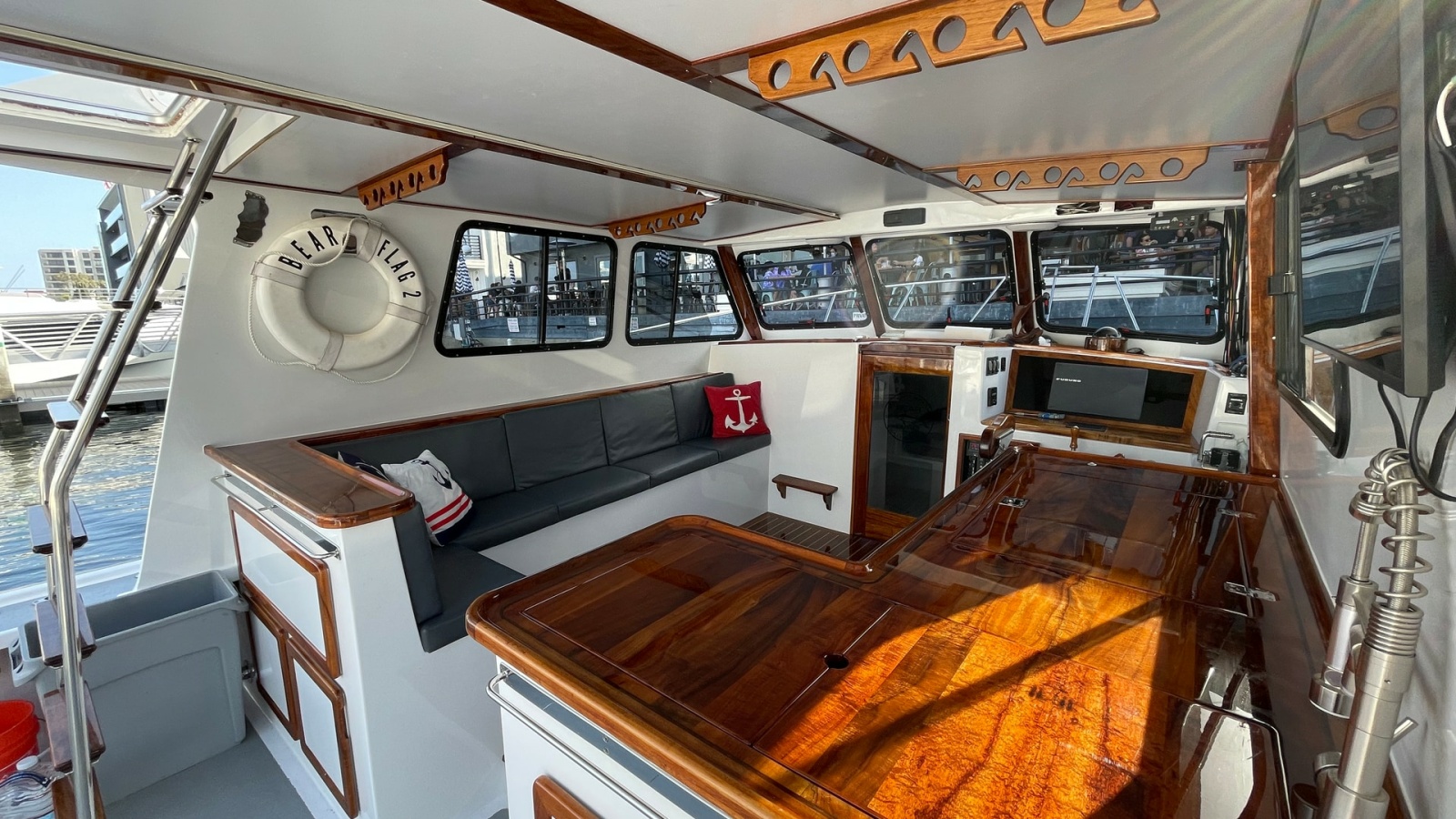 Flybridge Helm and Seating Area