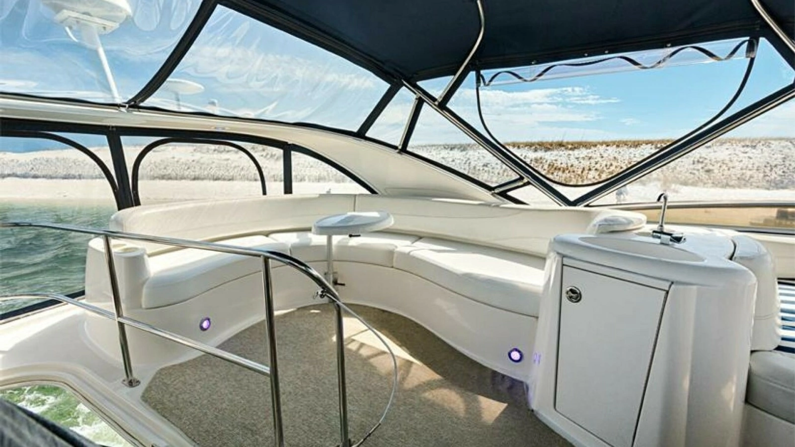 Flybridge Seating Area with Wet Bar