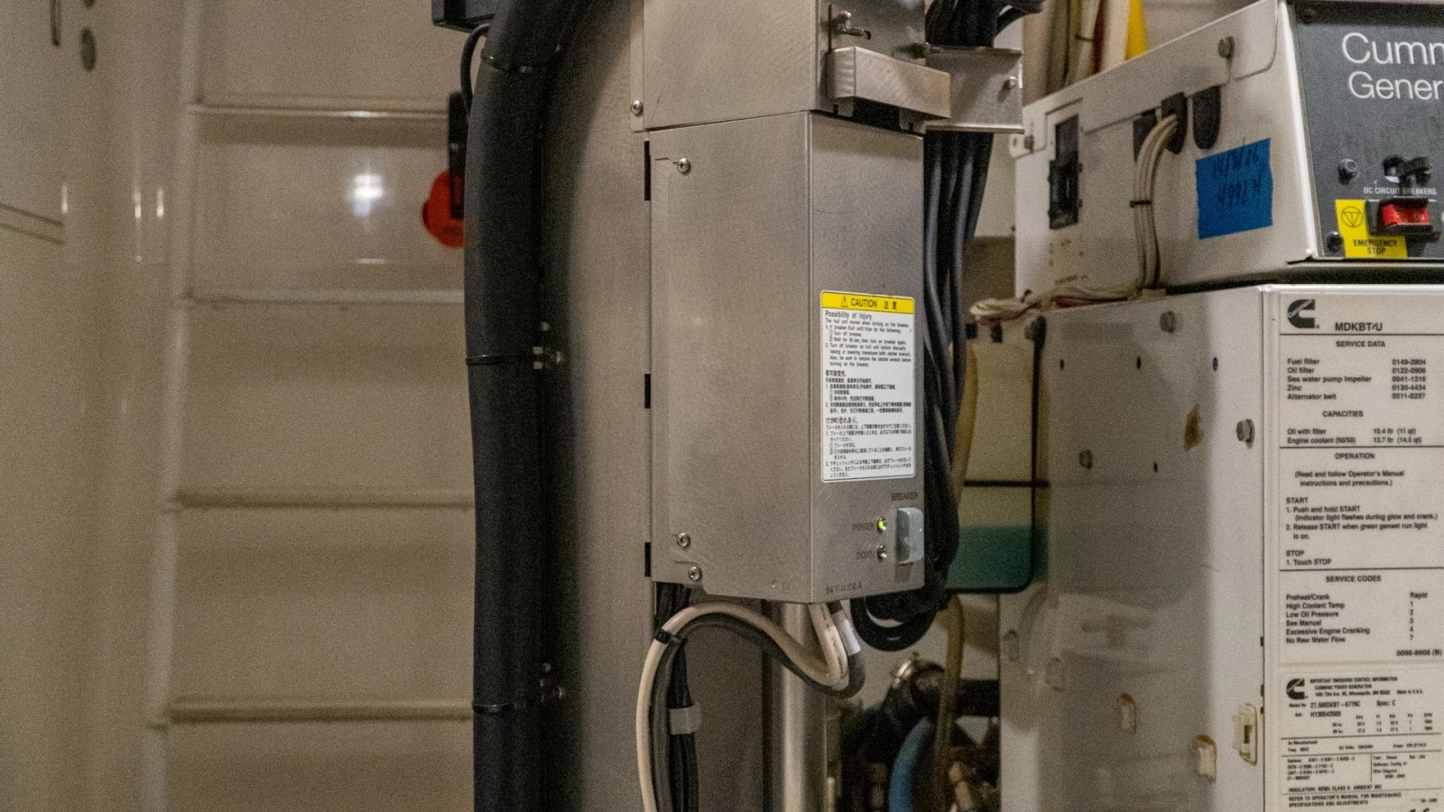 Engine Room with Cummins Generator