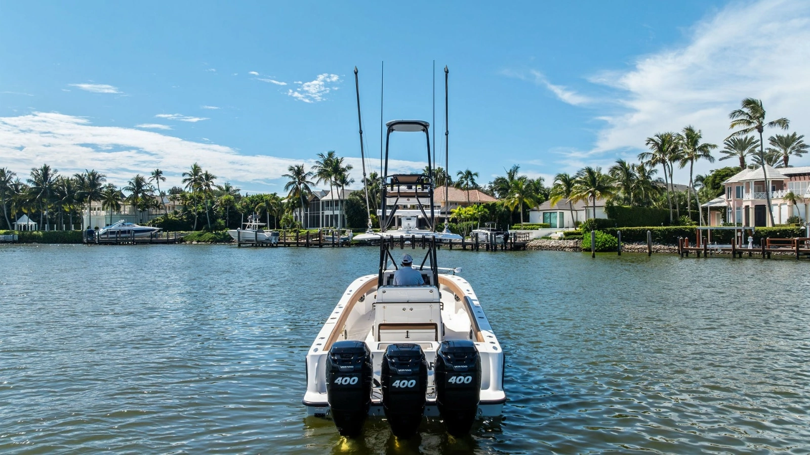 Aft View with Triple Outboard Engines