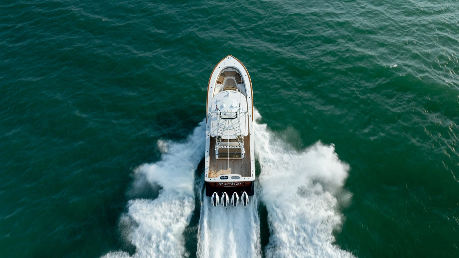 Aerial View of Yacht in Motion