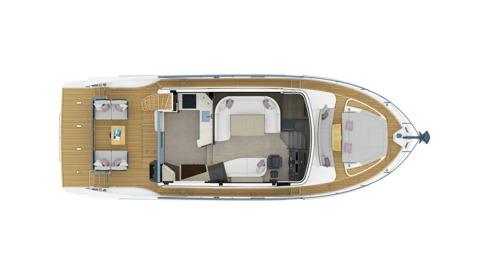 2025 53 Absolute Navetta - Main Deck Layout