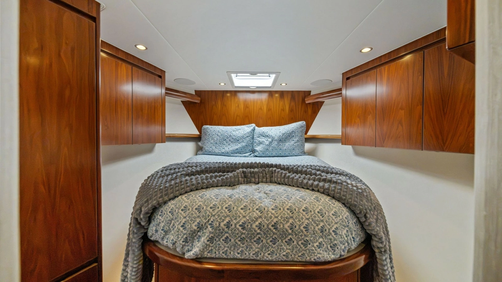 Forward Stateroom with Wood Finishes