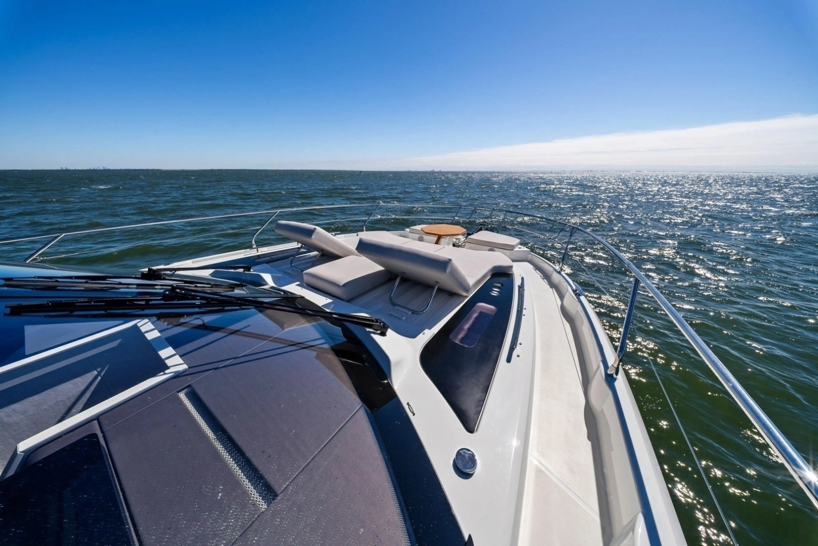2026 F5.7 Prestige Yachts Bow Sun Seating
