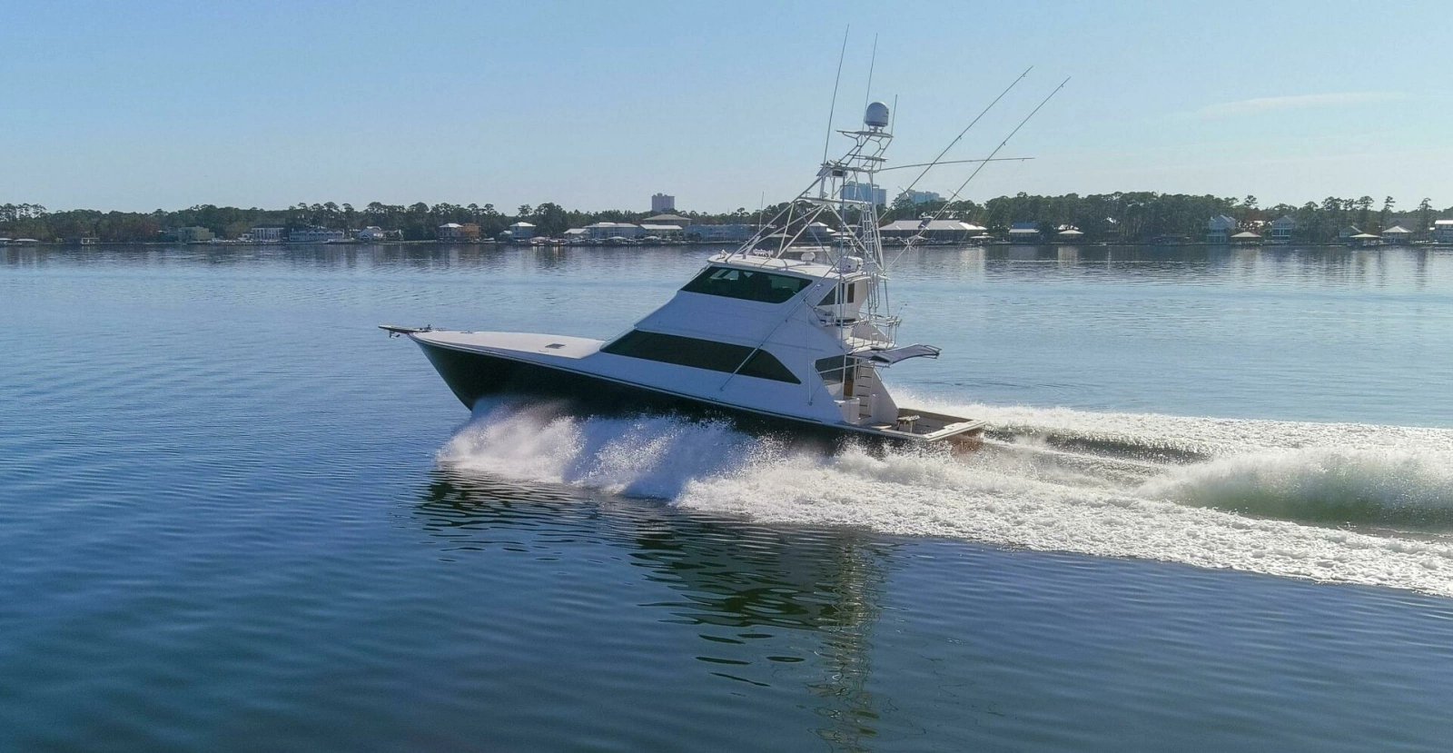 2001 65 Viking Convertible Enclosed Bridge Partnership Portside (2)