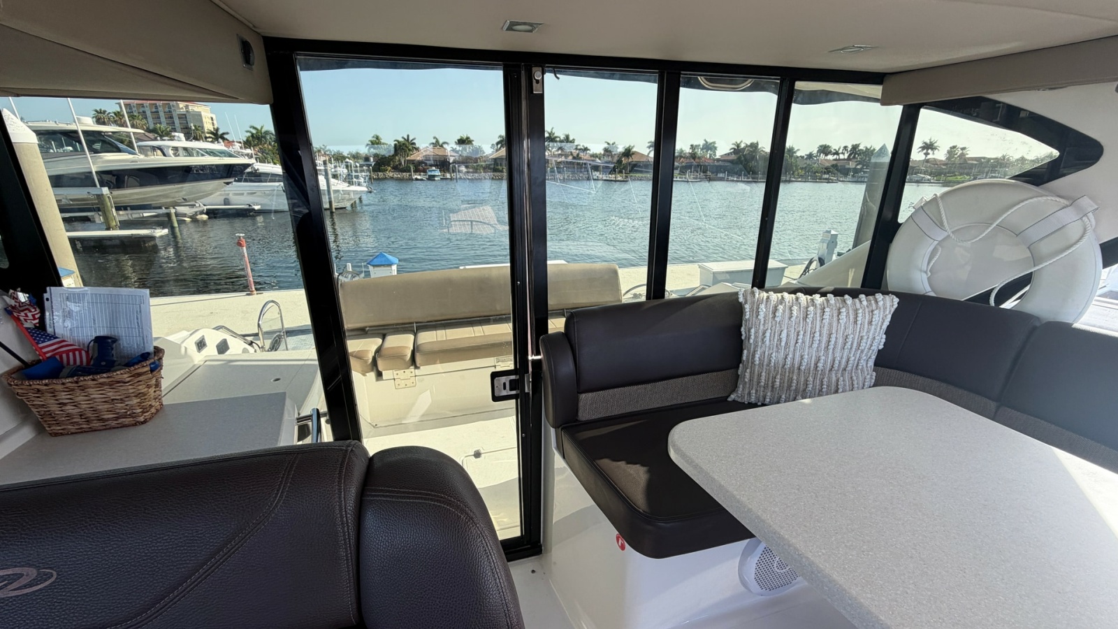 Salon with Panoramic Glass Doors