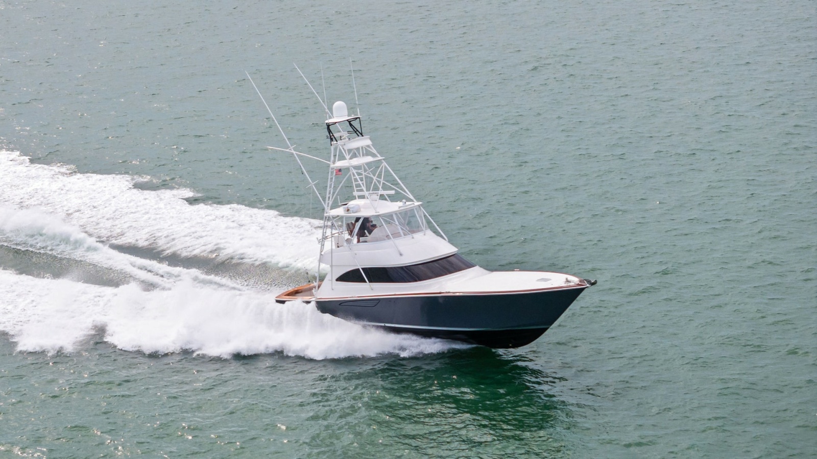 Aerial View of Viking 55 in Motion