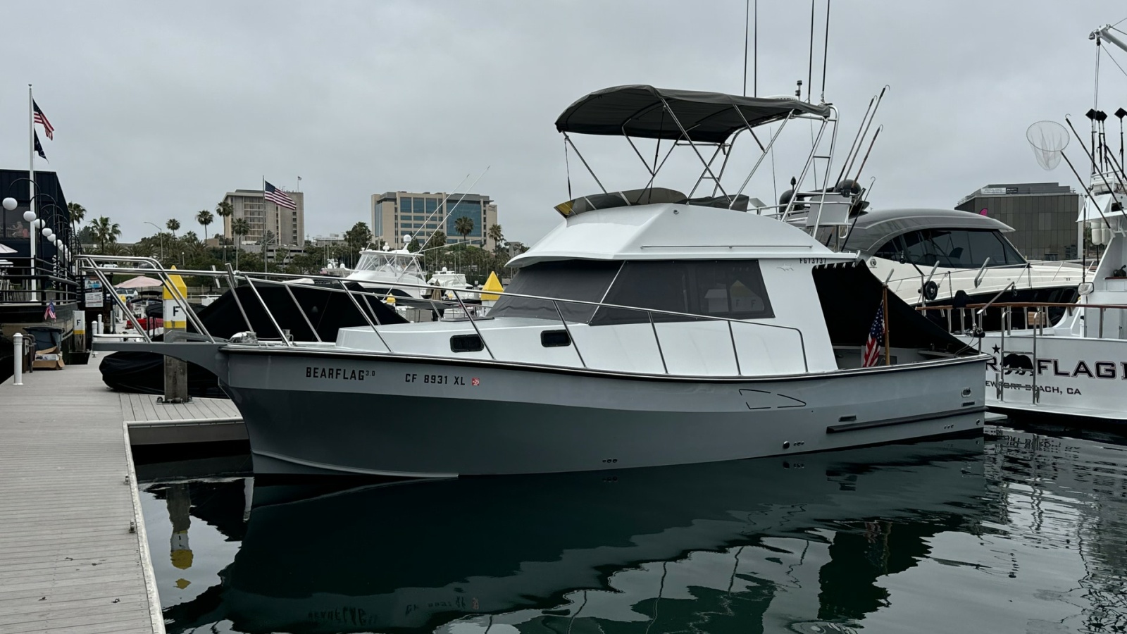 Port Side View of Flybridge Sportfish