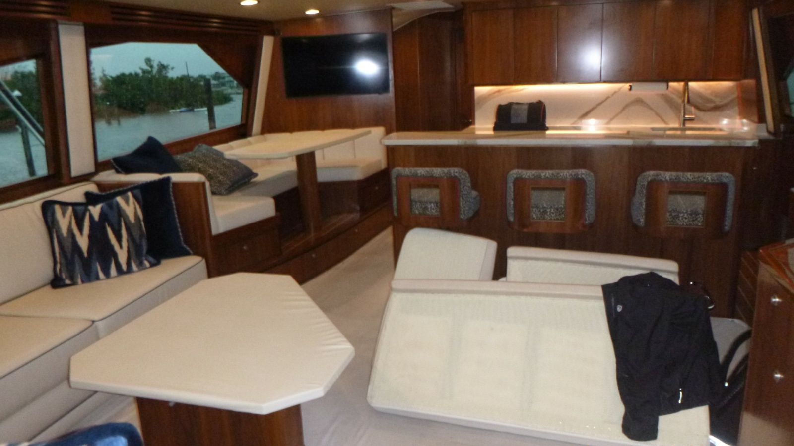 Luxurious Salon and Galley Area