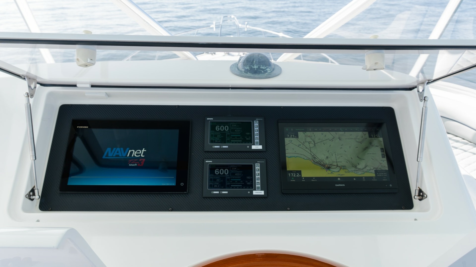 2009 Viking 50 Convertible "Jammin" - Helm Station with Navigation Displays