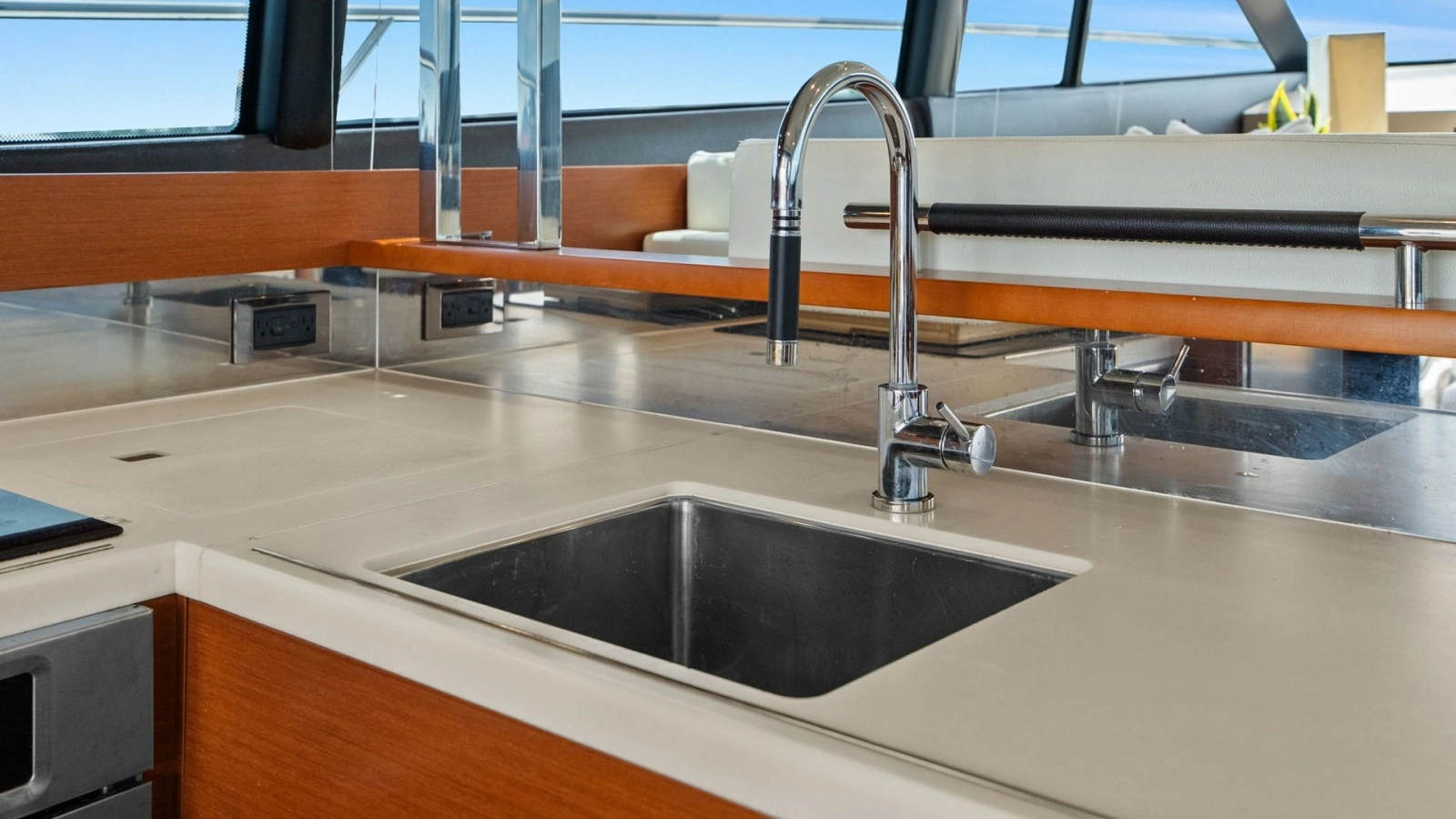 Elegant Galley Countertop and Sink