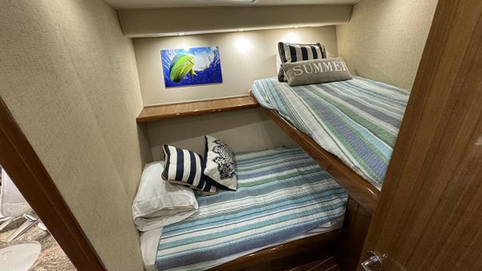2007 74 Viking 74 Enclosed Bridge Never Settle - Guest Stateroom