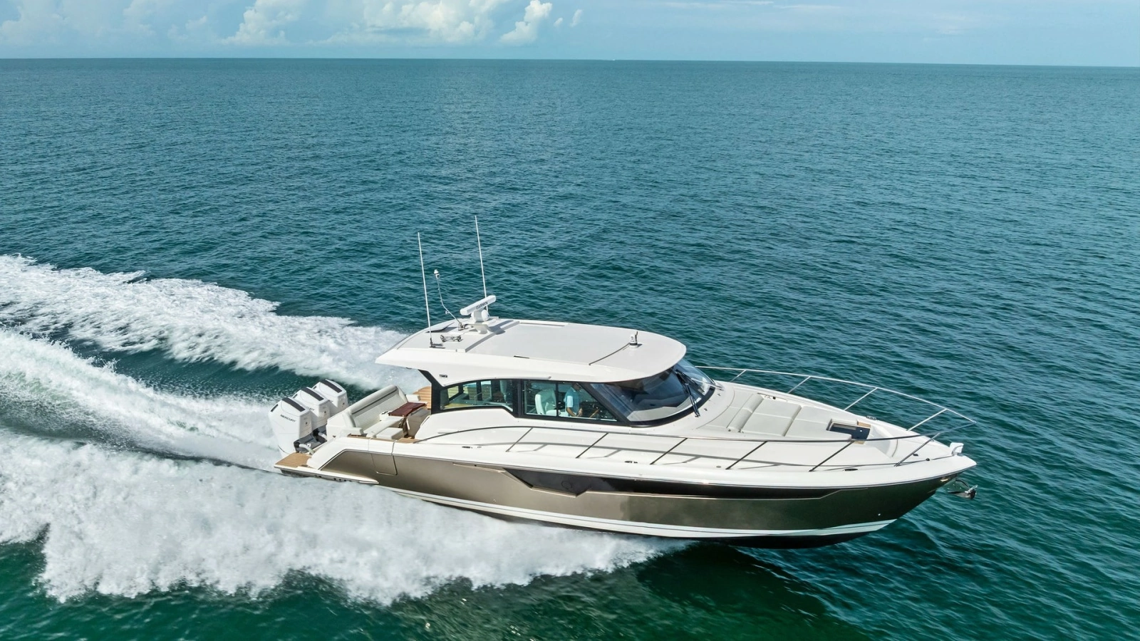 Aerial View of Tiara 48LE Cruising