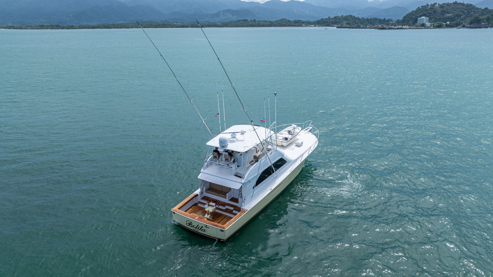 Aerial View of Aft Deck and Flybridge 2002 Viking 61 Convertible