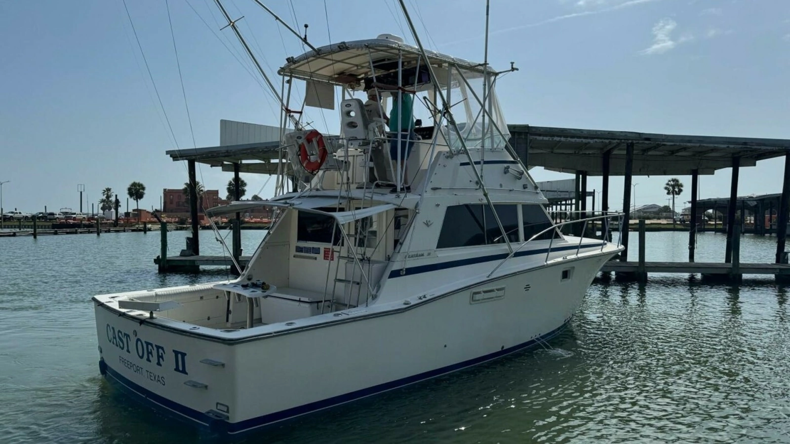 1983 Bertram 385 Convertible- Cast Off II- STBD Transom