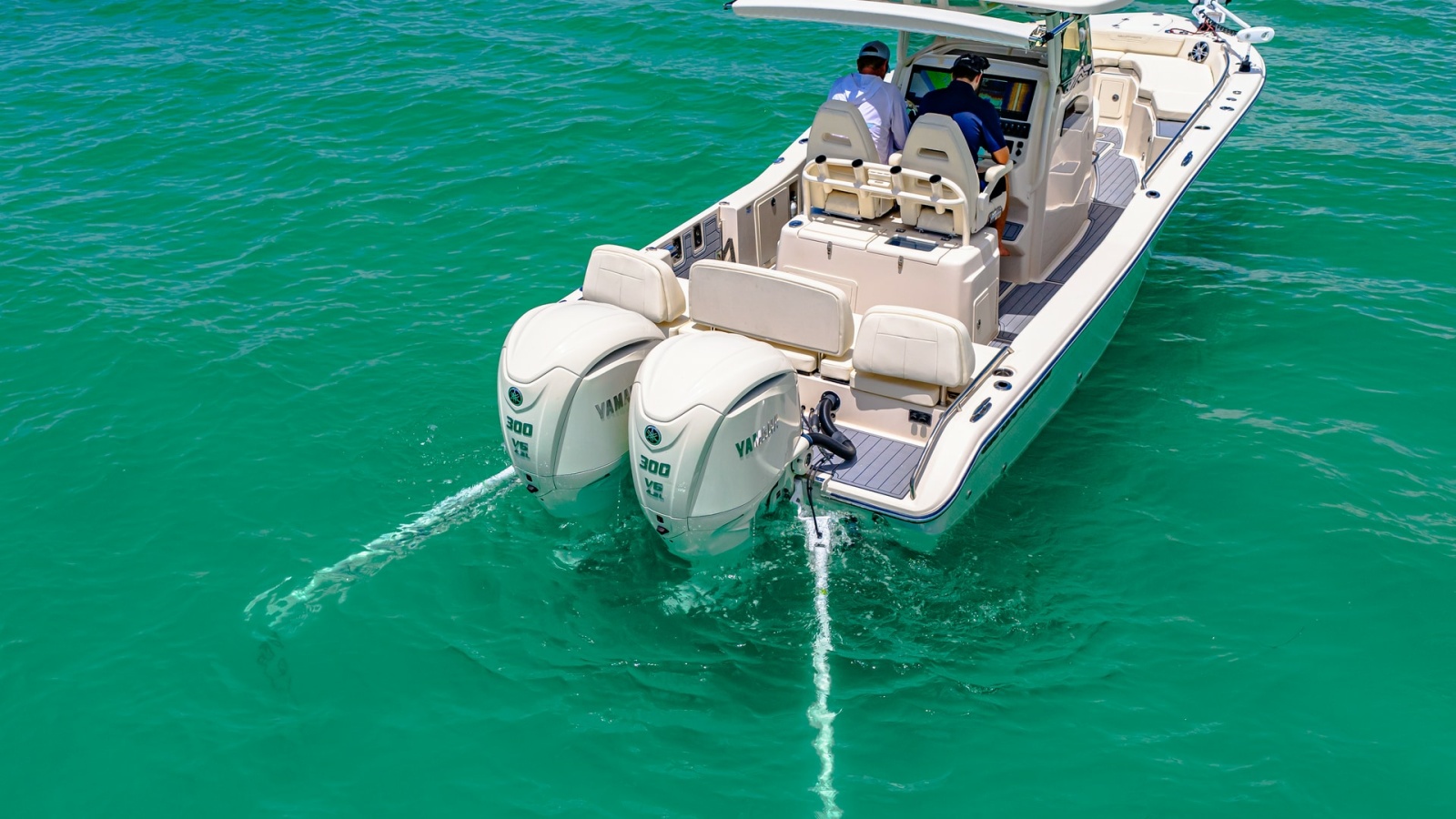 Aft Deck with Dual Outboard Engines