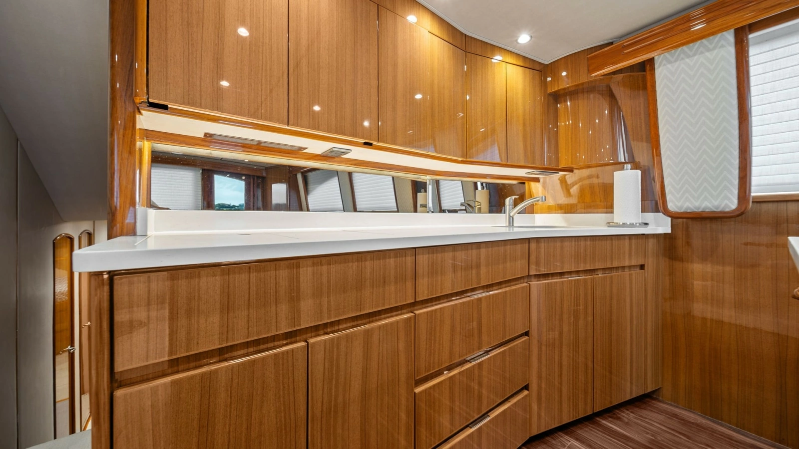 Galley with High-Gloss Cabinetry
