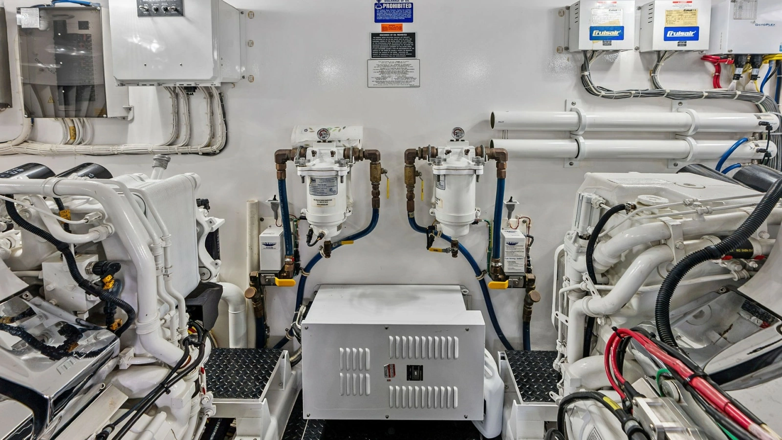 Engine Room with Dual Fuel Filters