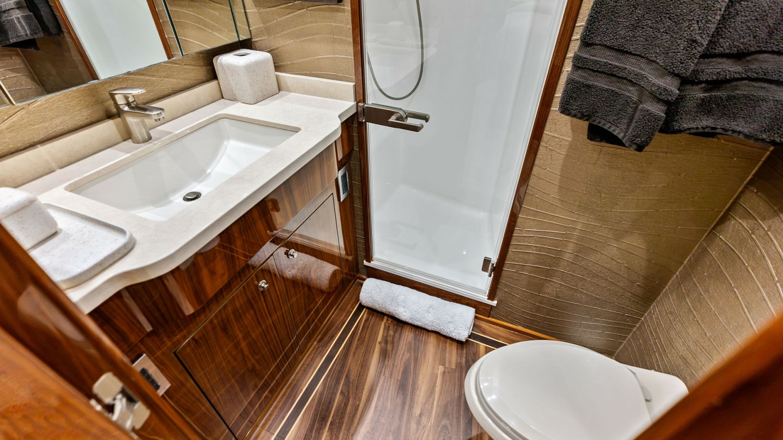 Luxurious Yacht Bathroom with Shower