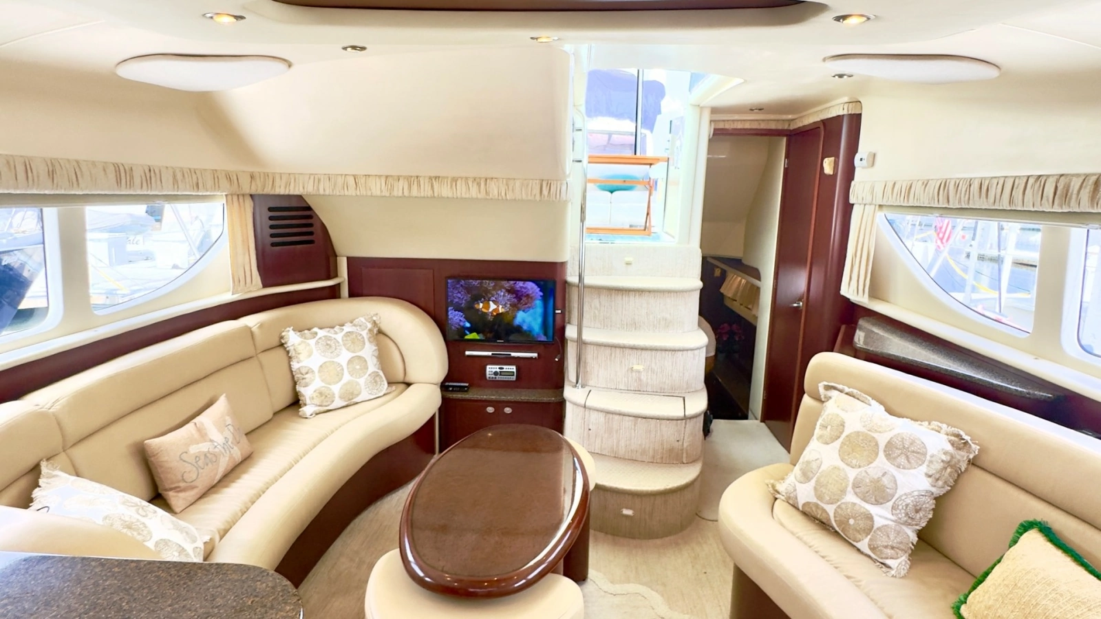 Spacious Main Salon with Entertainment Center