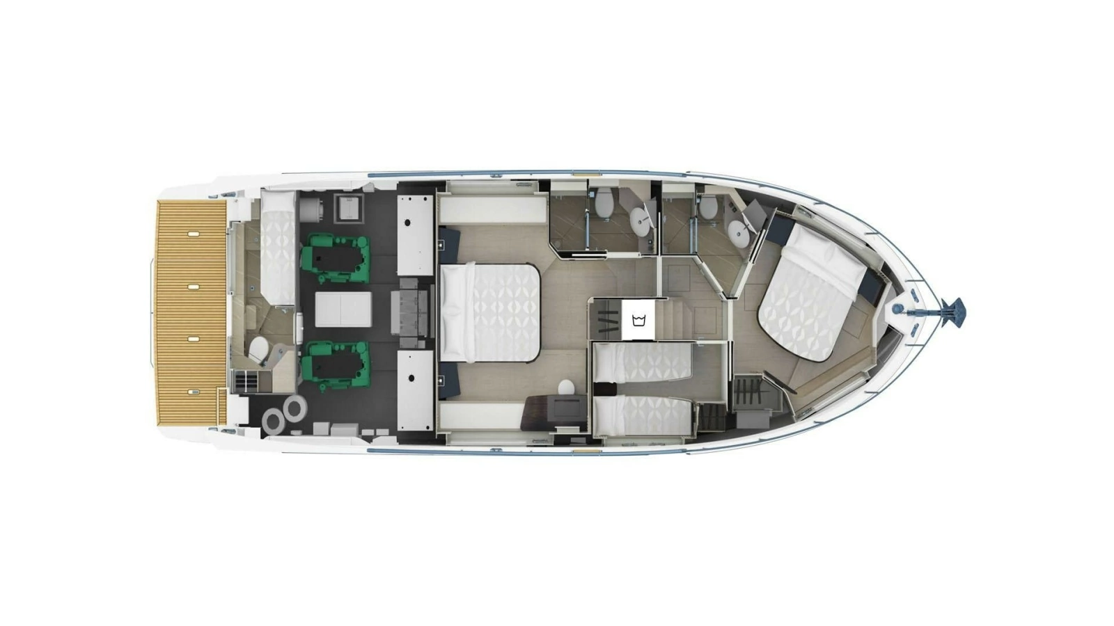 2025 53 Absolute Navetta - Lower Deck Layout