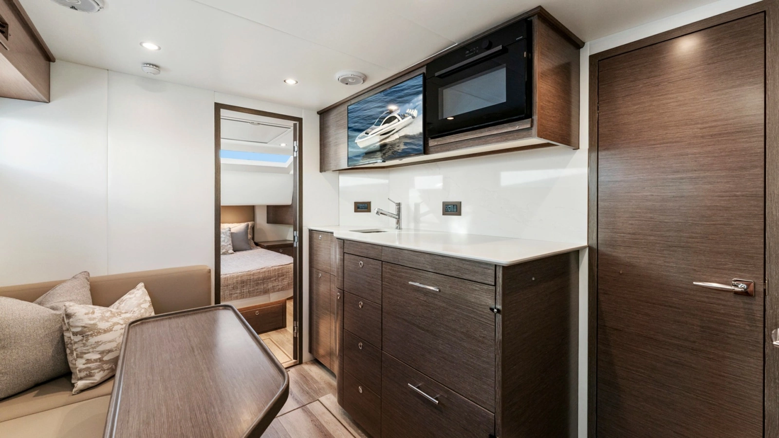 Galley and Cabin Entrance View - Valhalla 55 Sport Yacht