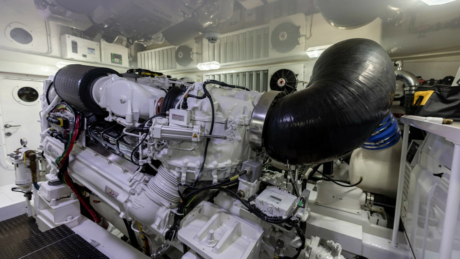Engine Room with Twin Diesel Engines