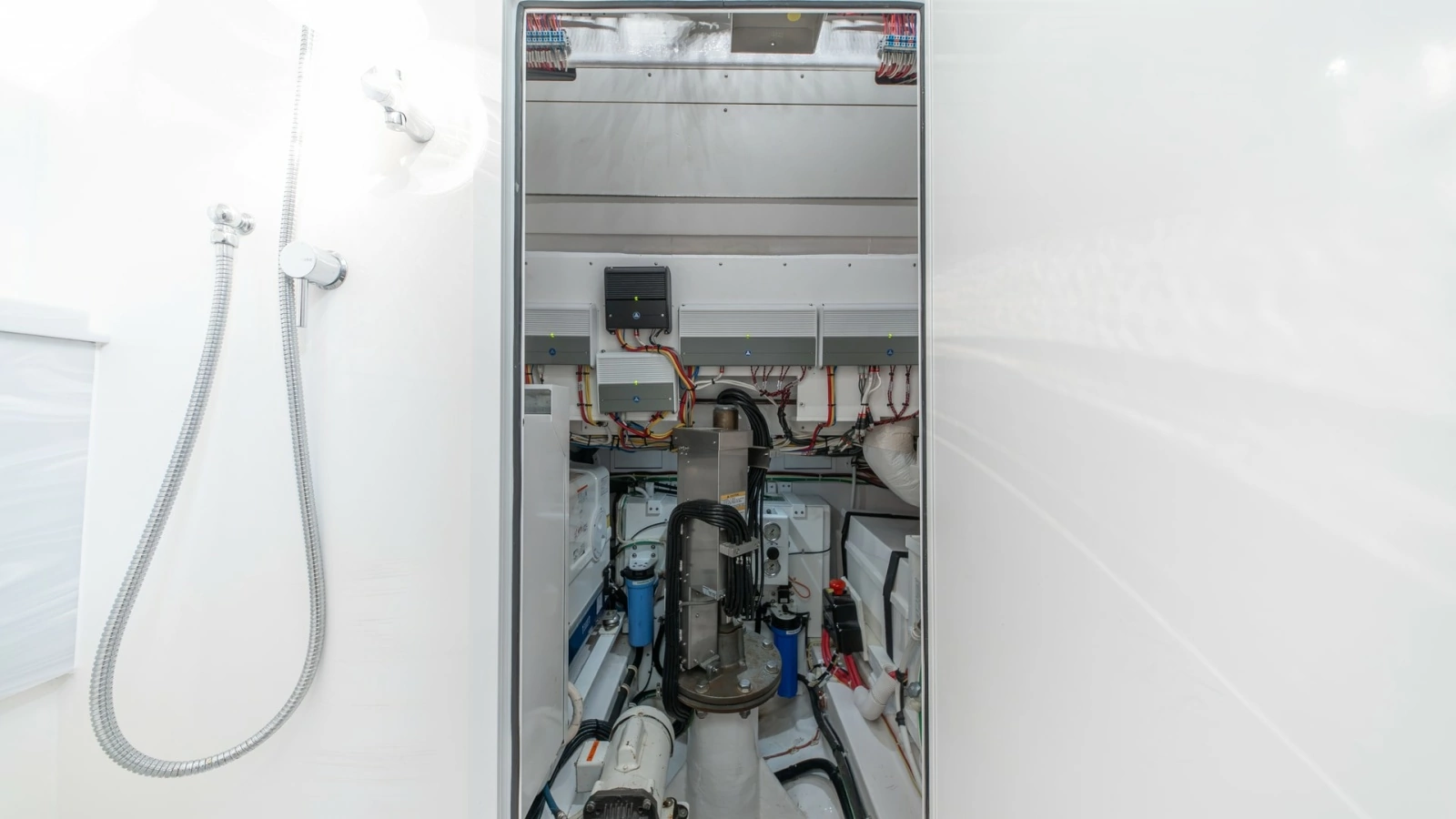 Engine Room Access and Shower Area