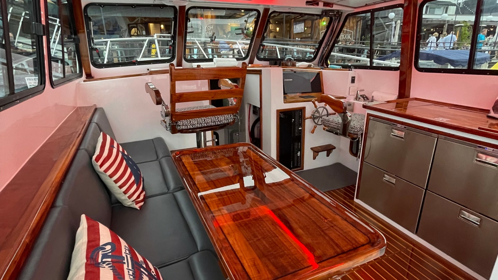 Stylish Interior Helm and Seating Area