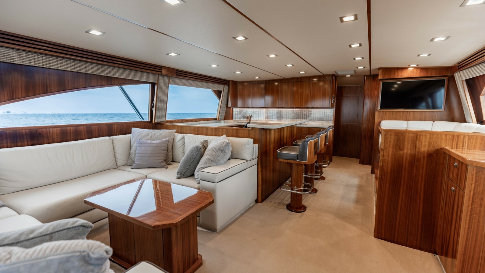 Elegant Salon with Open Galley