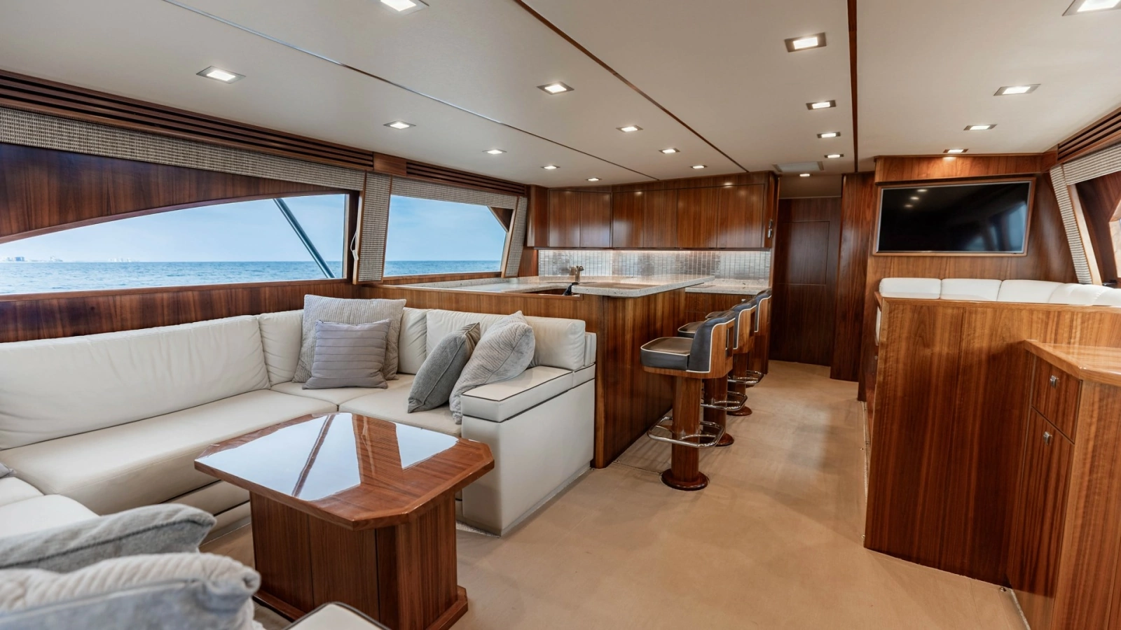 Elegant Salon with Open Galley