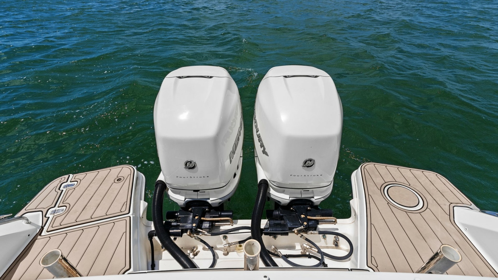 Twin Outboard Motors on Aft Deck