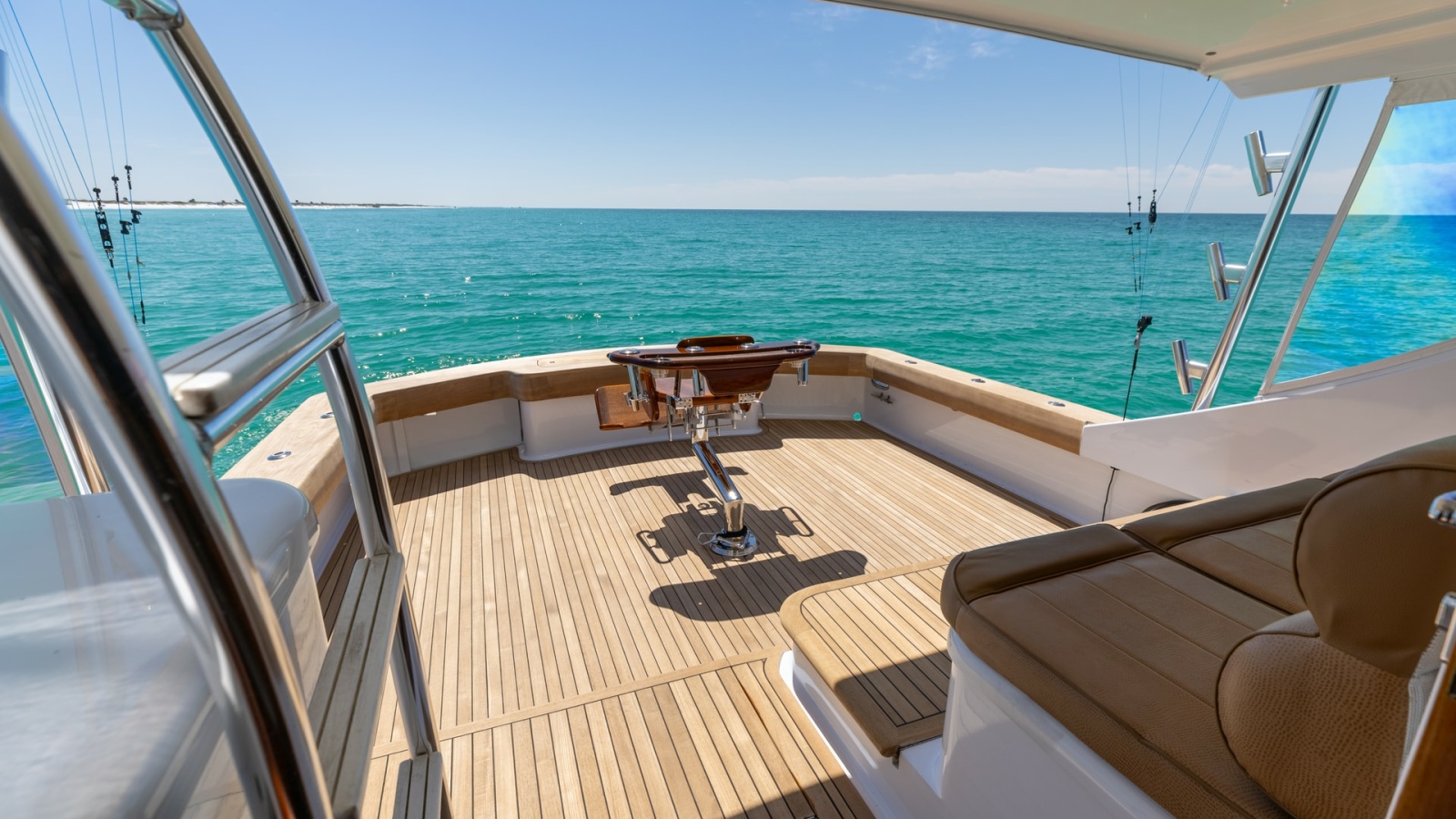 Spacious Teak Aft Deck with Seating