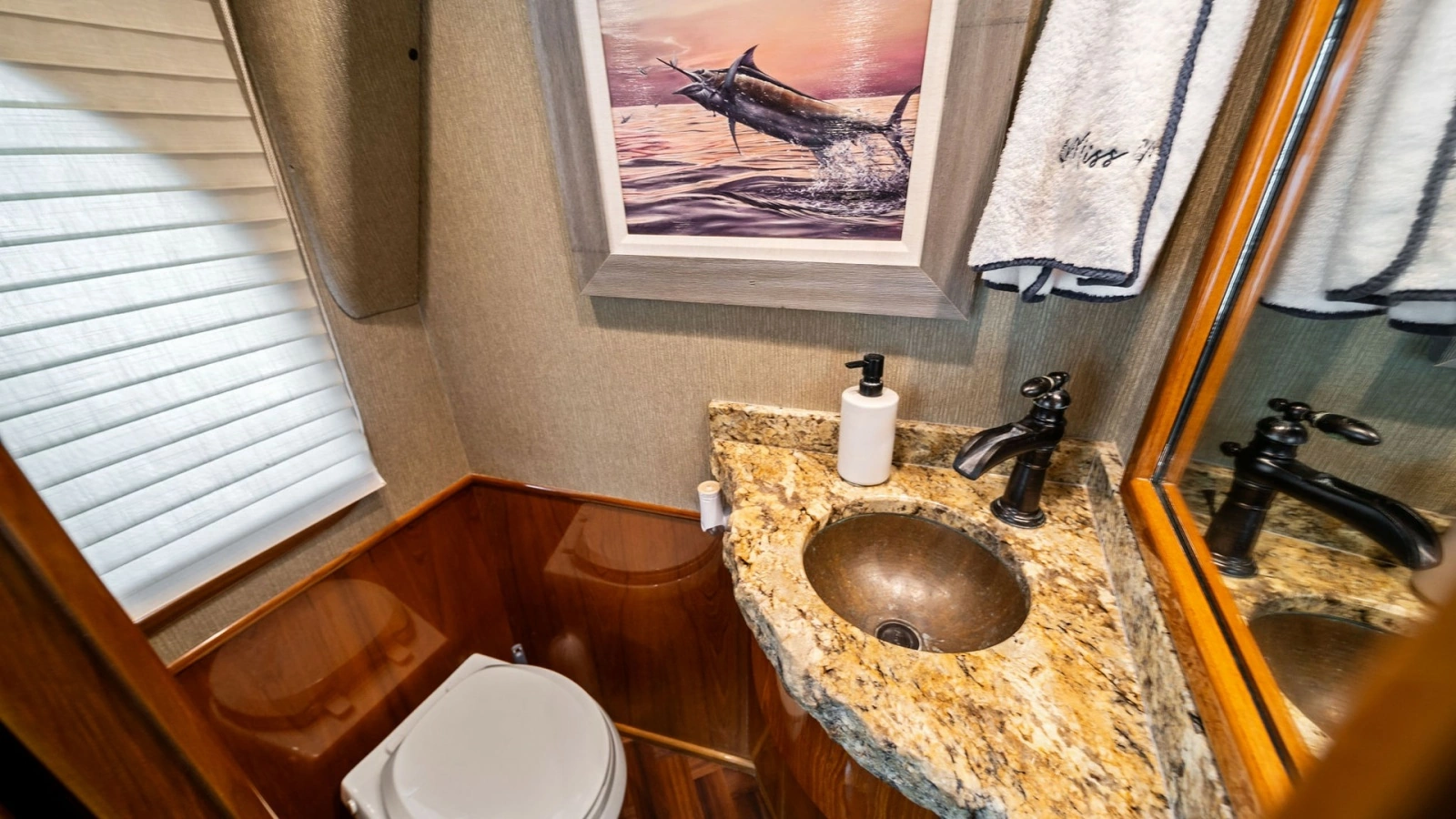 Elegant Guest Head with Granite Countertop