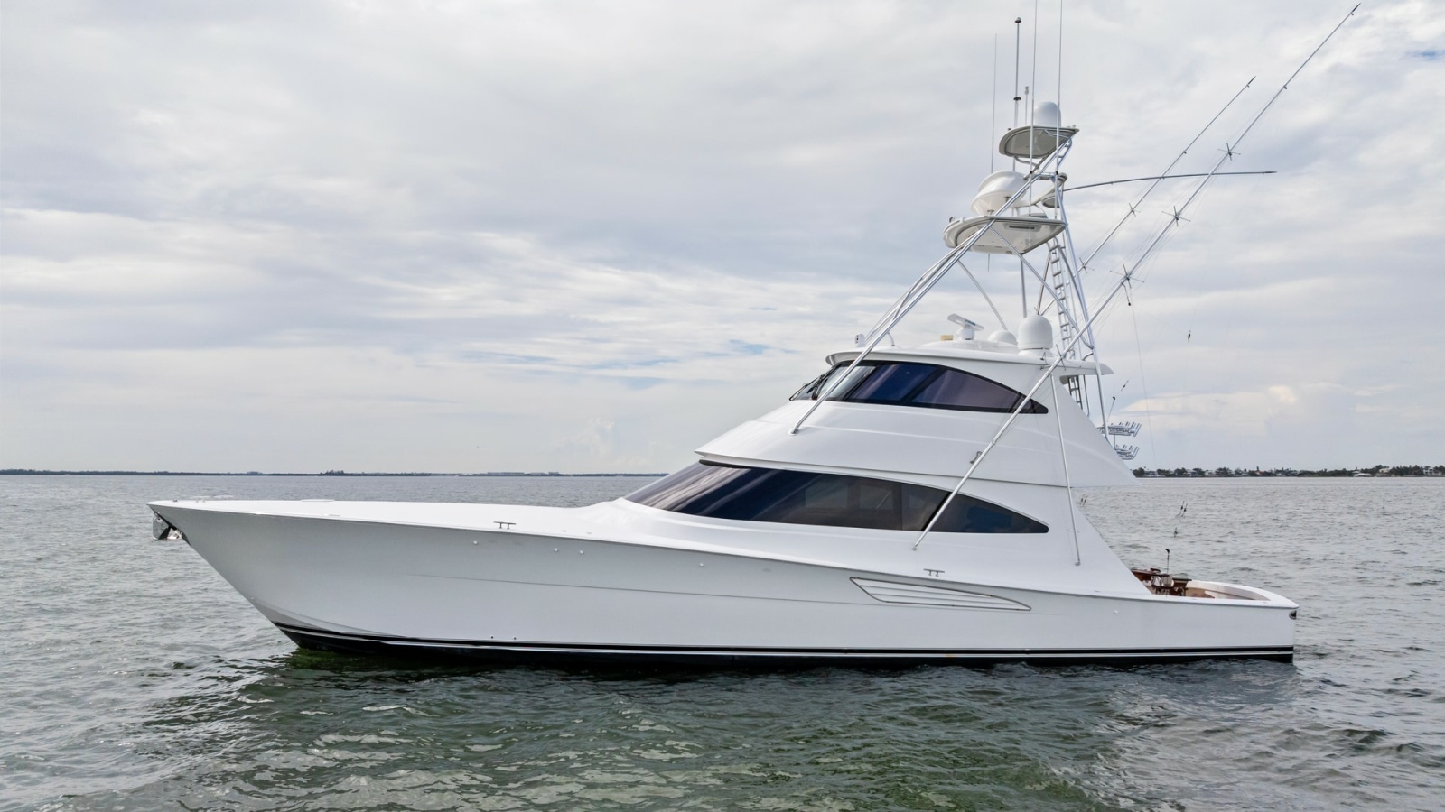 Side Profile of Viking 72 Enclosed Bridge