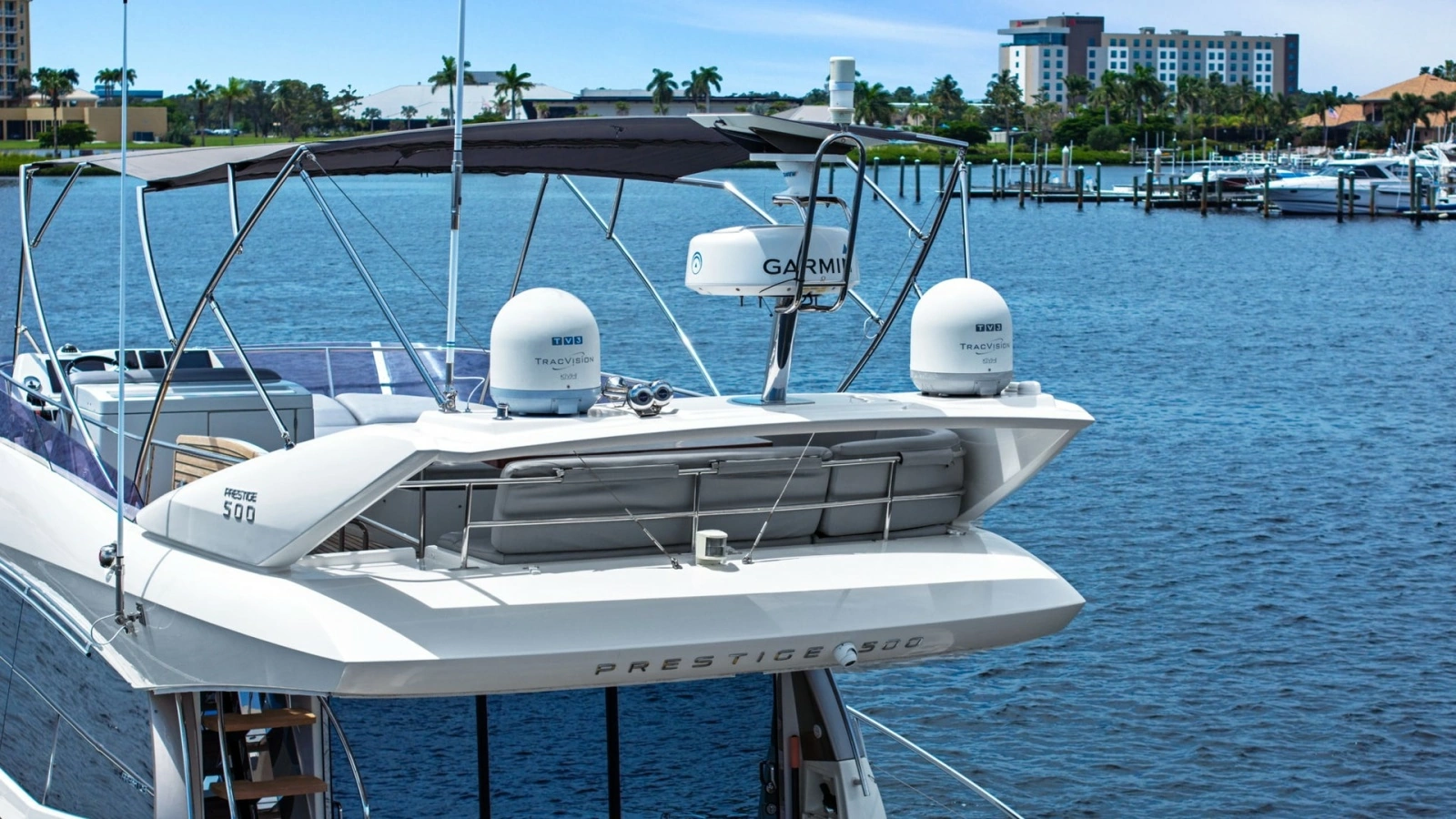 Flybridge with Radar and Canopy