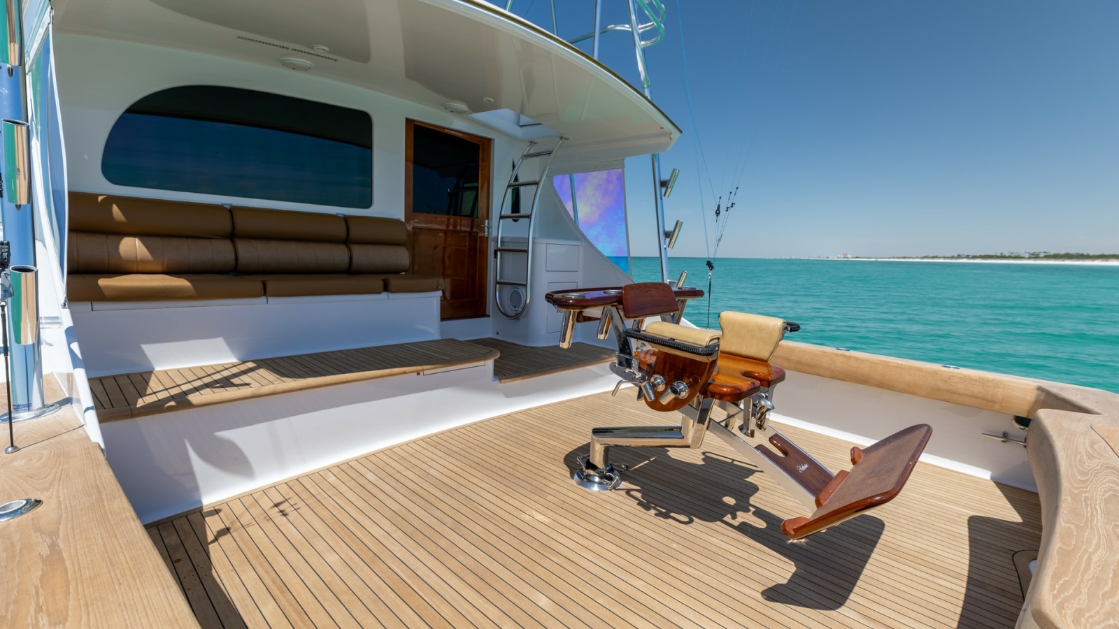 Spacious Aft Deck with Fishing Chair