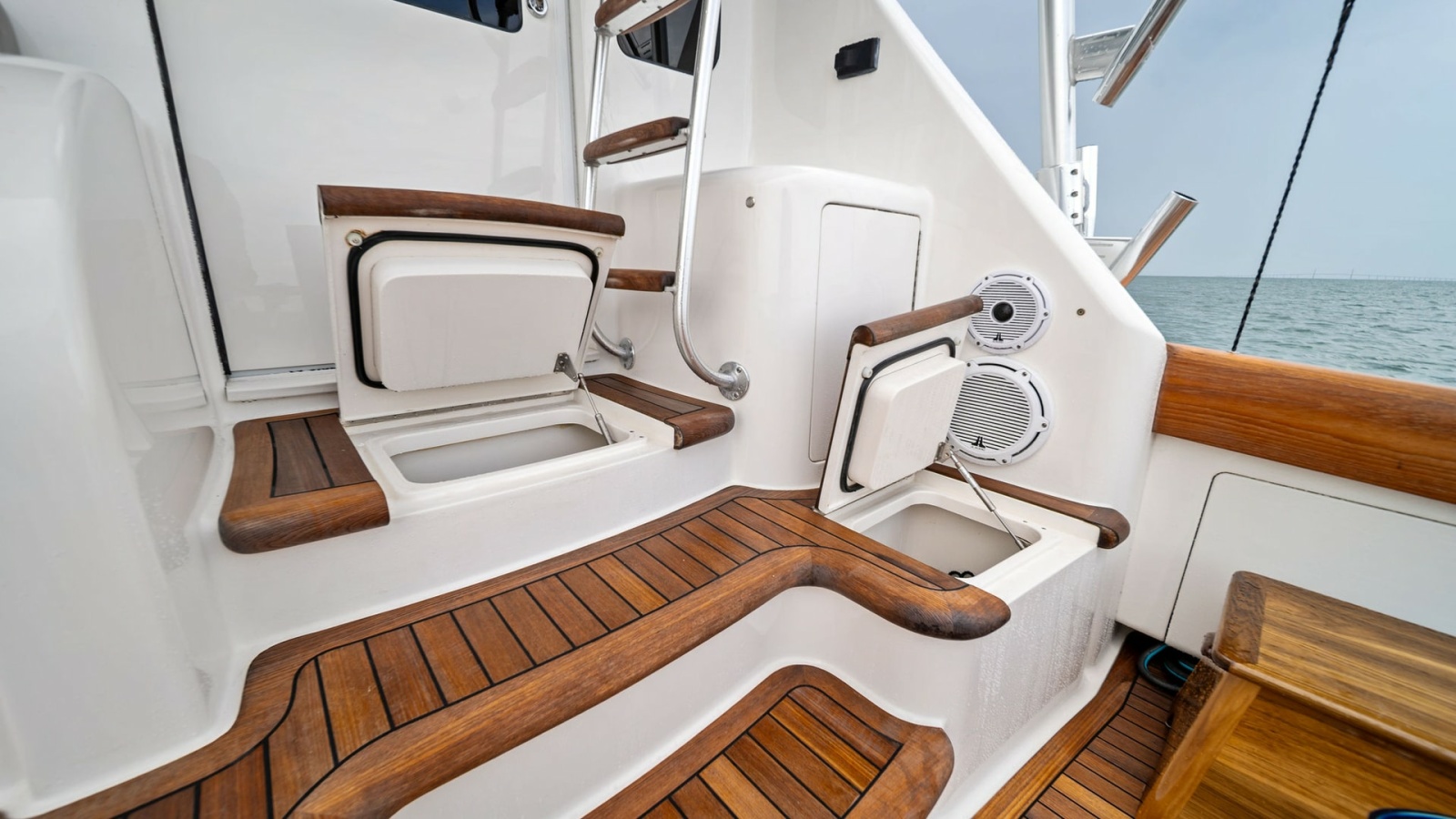 Teak Cockpit Steps with Storage
