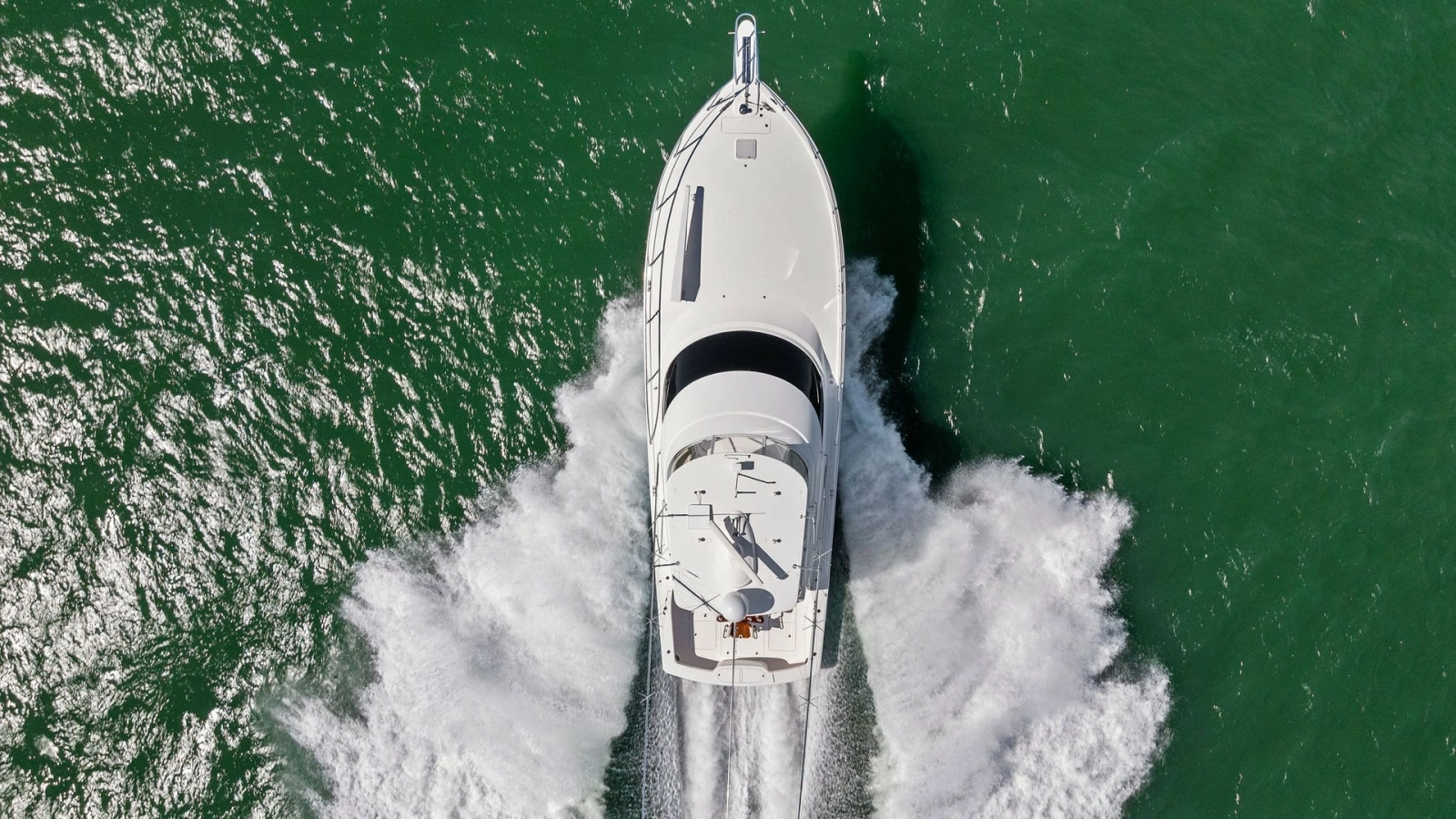 Aerial View of Yacht in Motion
