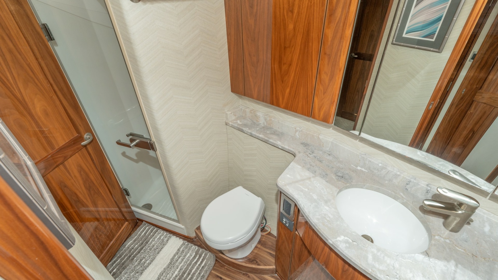 Elegant Yacht Bathroom with Shower
