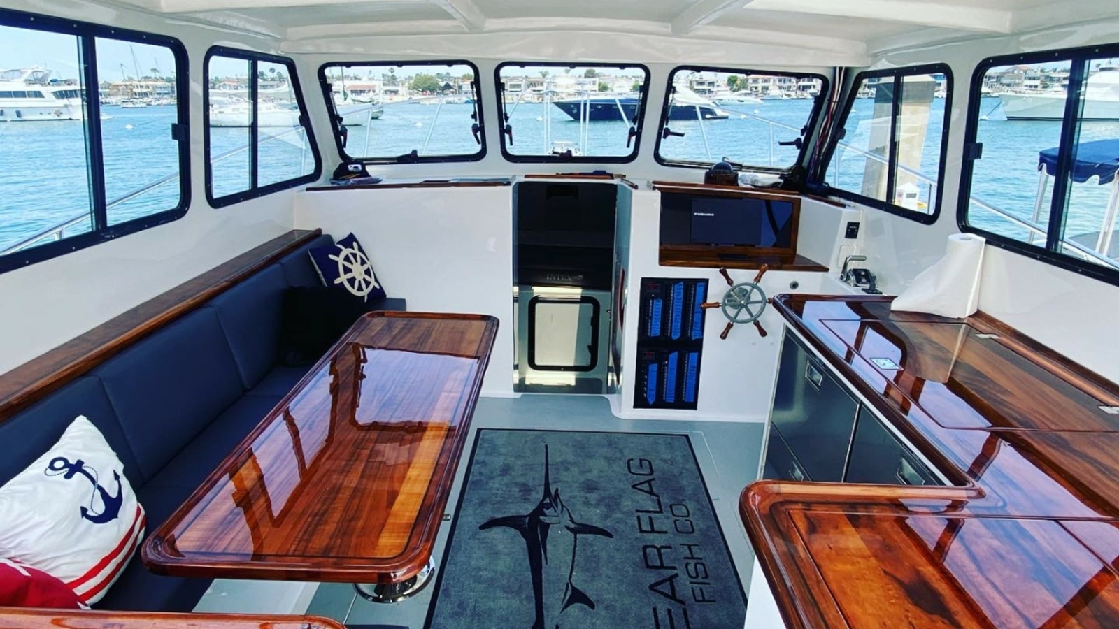 Spacious Flybridge Interior Lounge