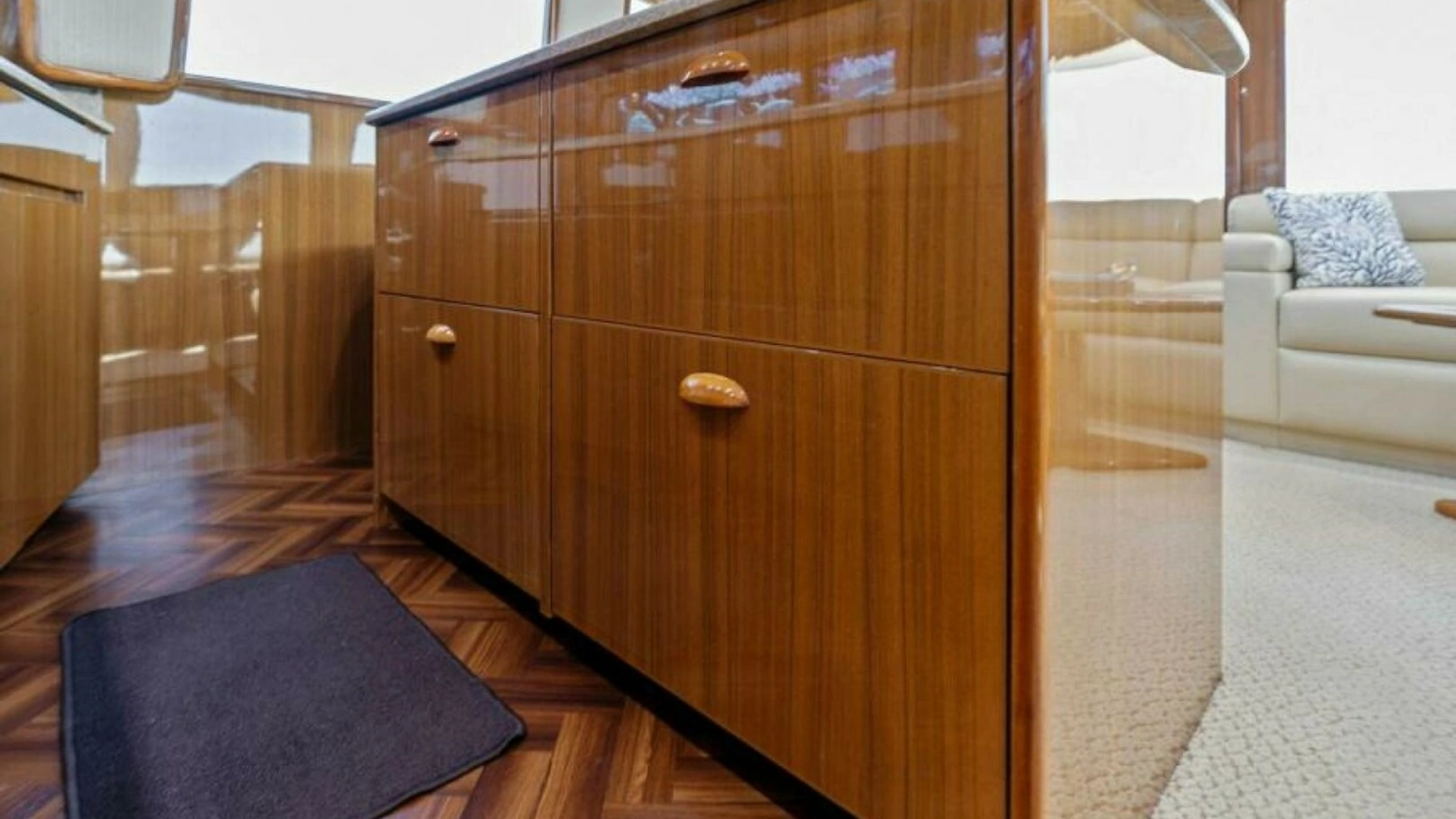 Galley with High-Gloss Cabinetry