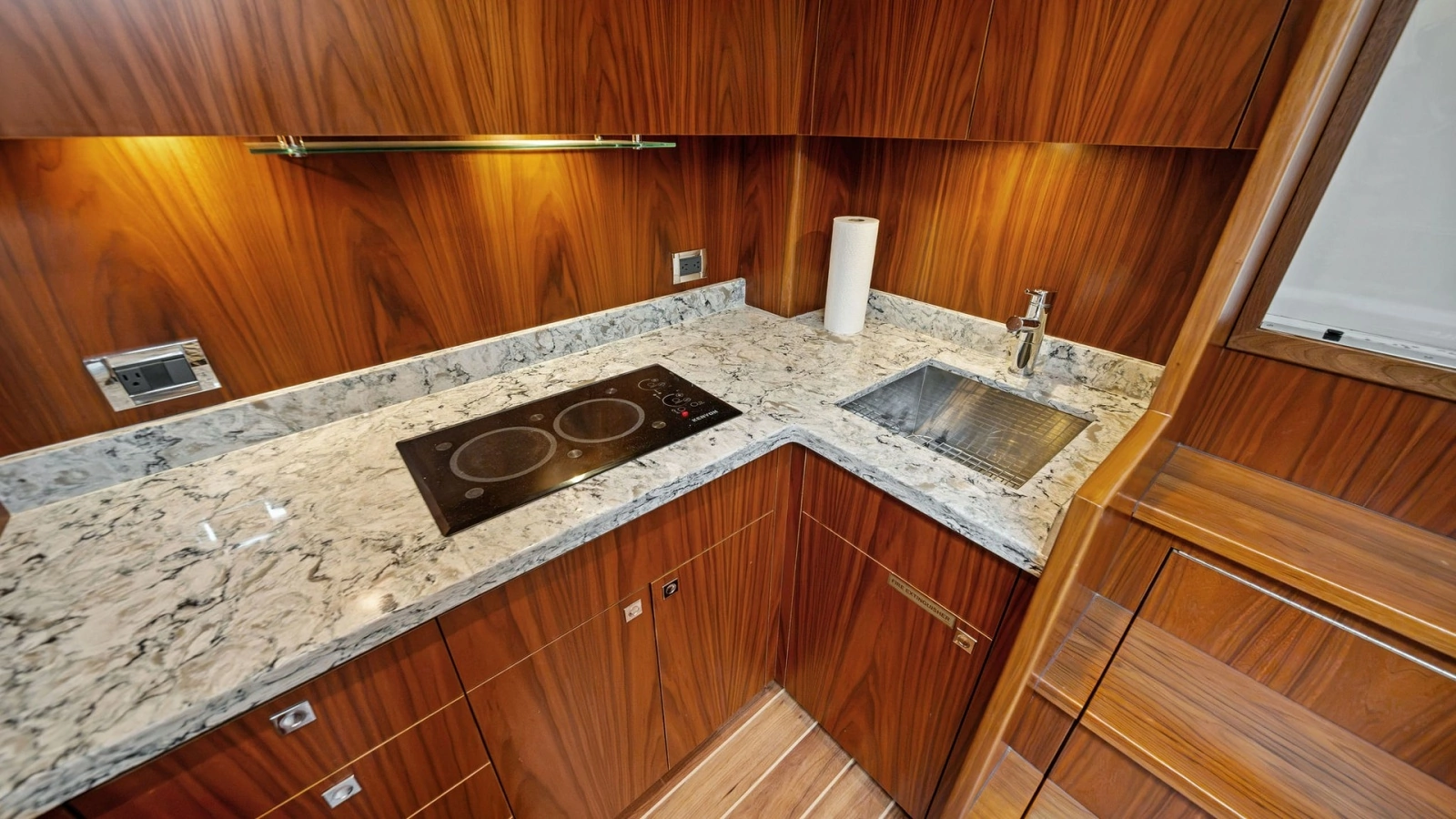 Galley with Marble Countertops