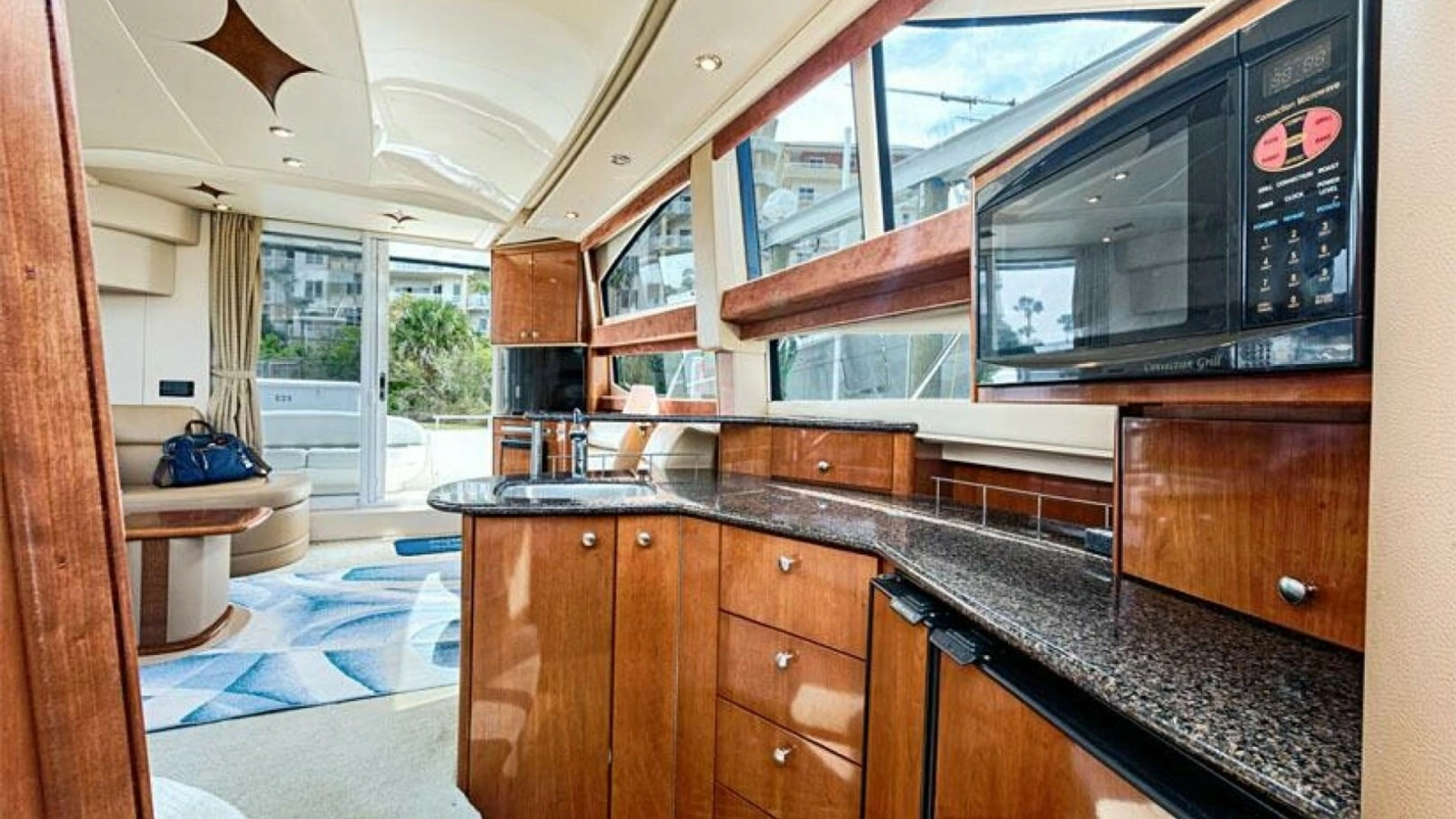Galley and Salon with Panoramic Views