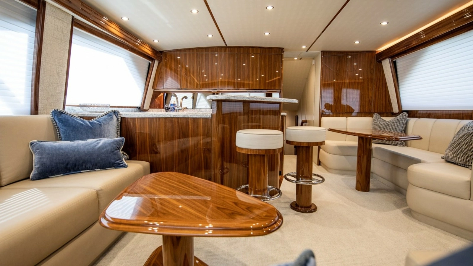Luxurious Salon with Open Galley