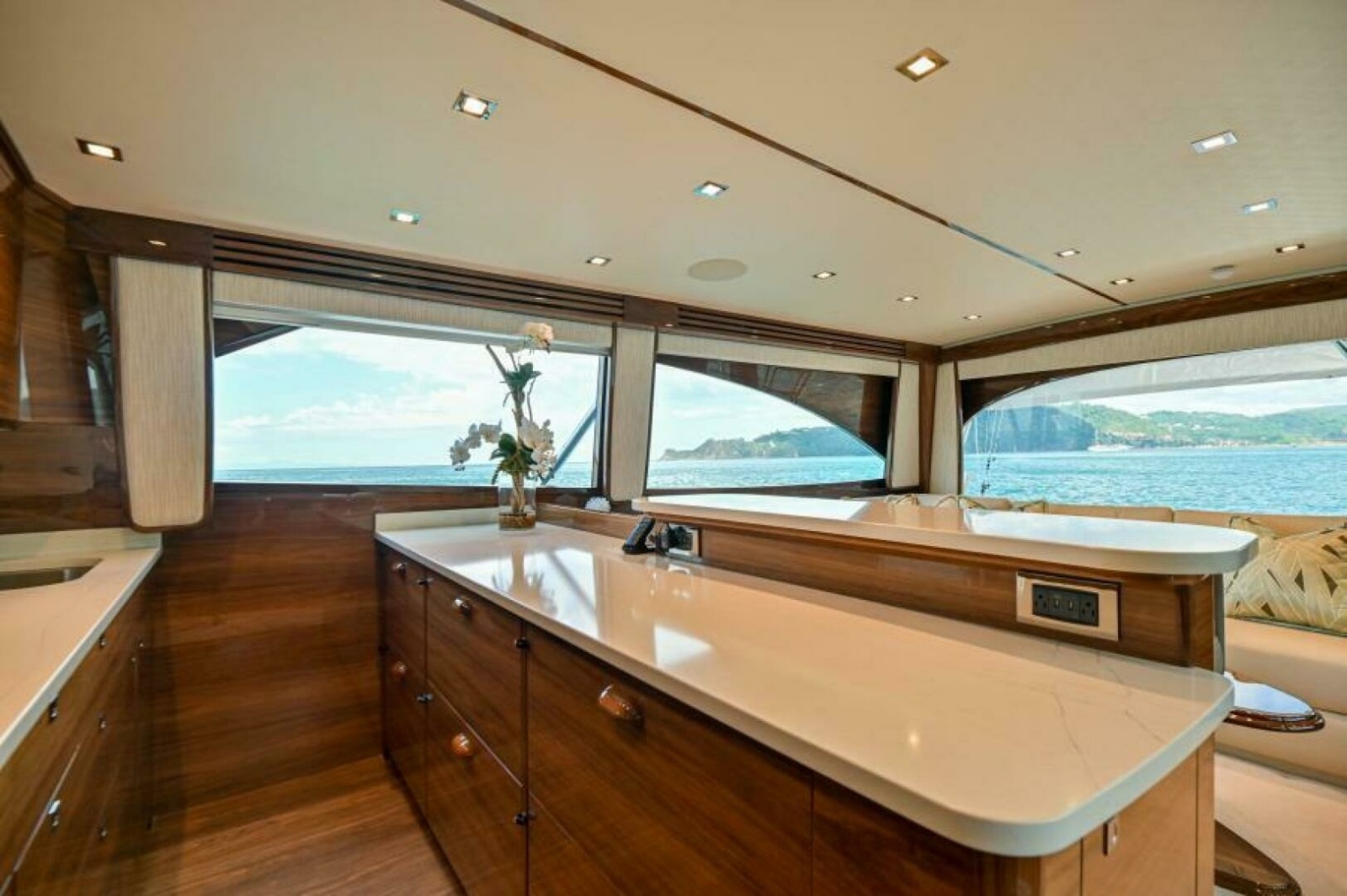 Galley and Salon with Ocean Views