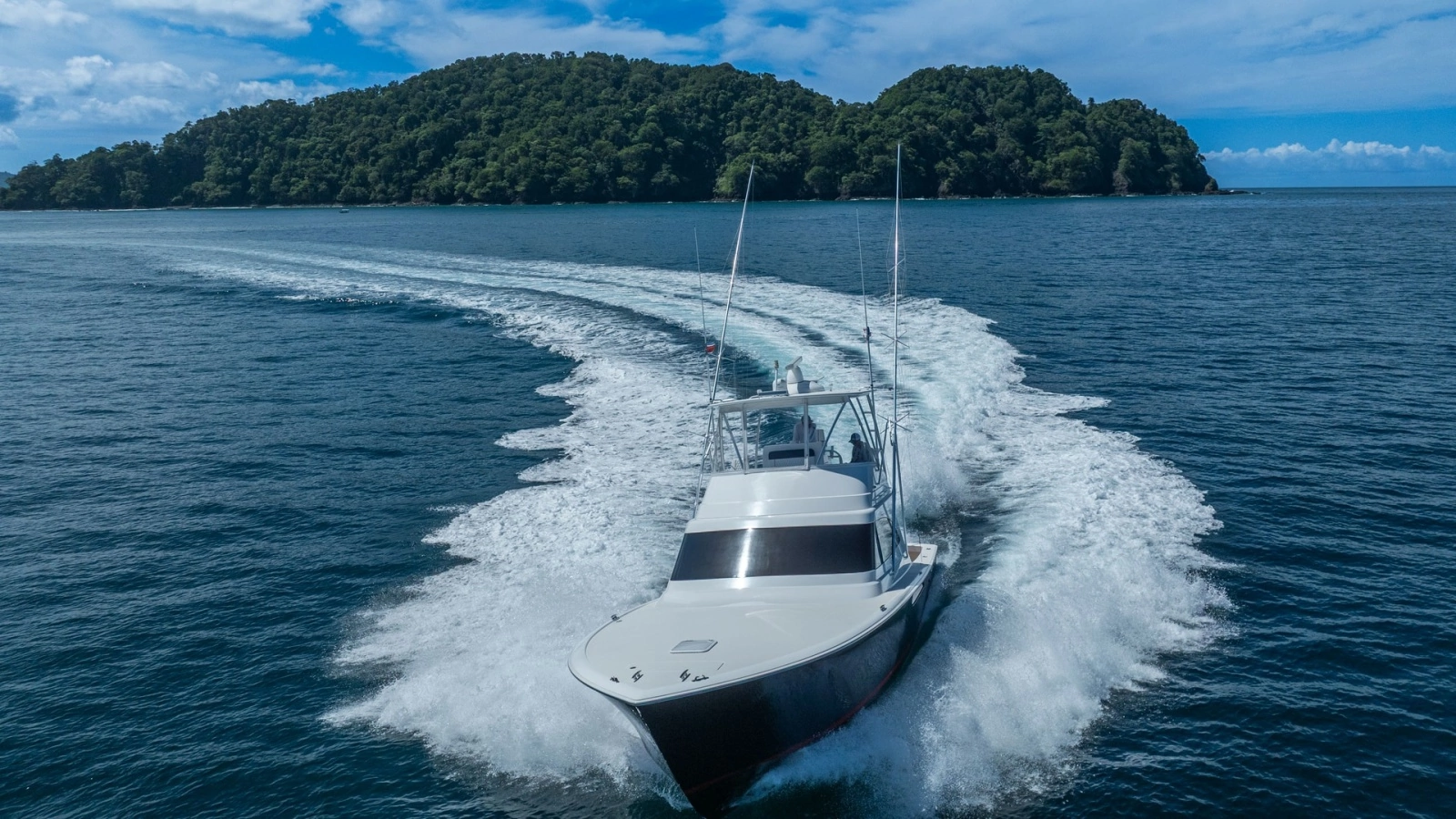 Viking 46 BF Aerial Bow View