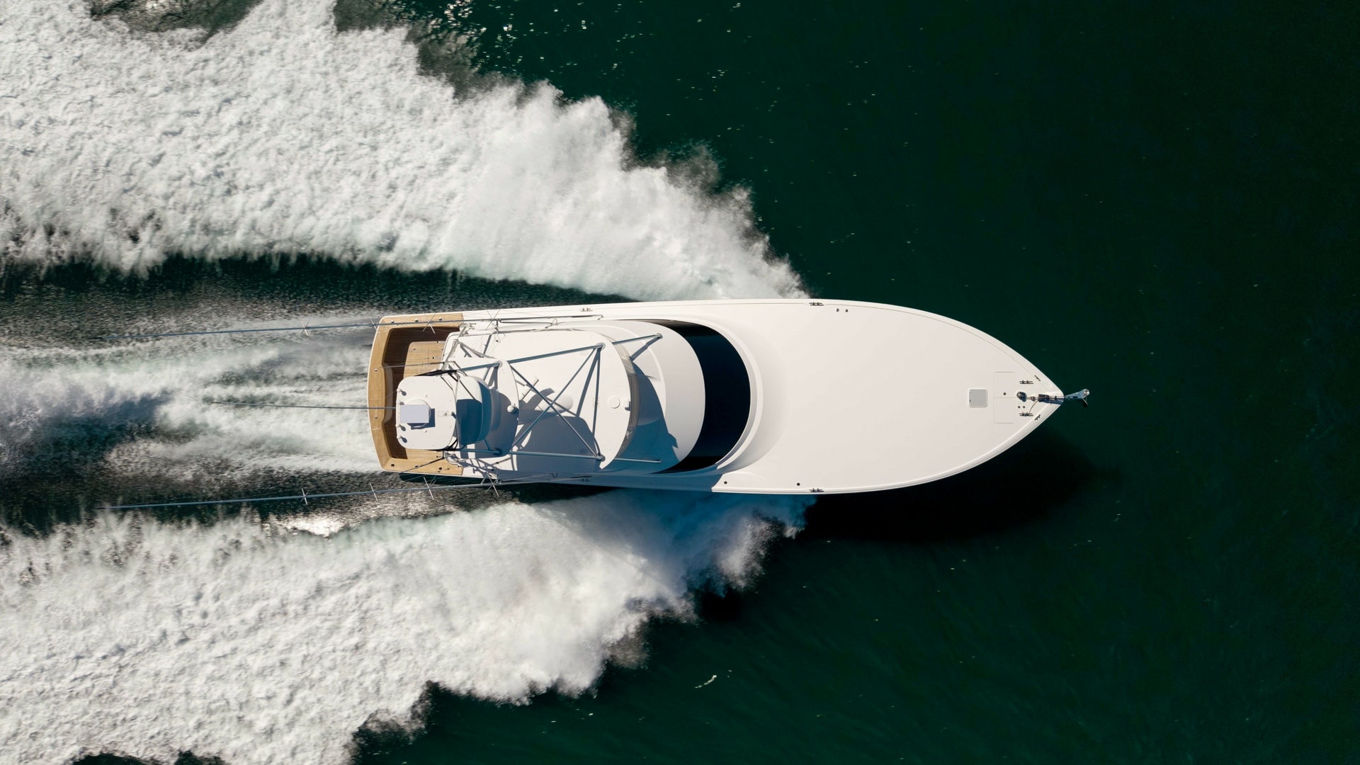 Aerial View of Yacht in Motion