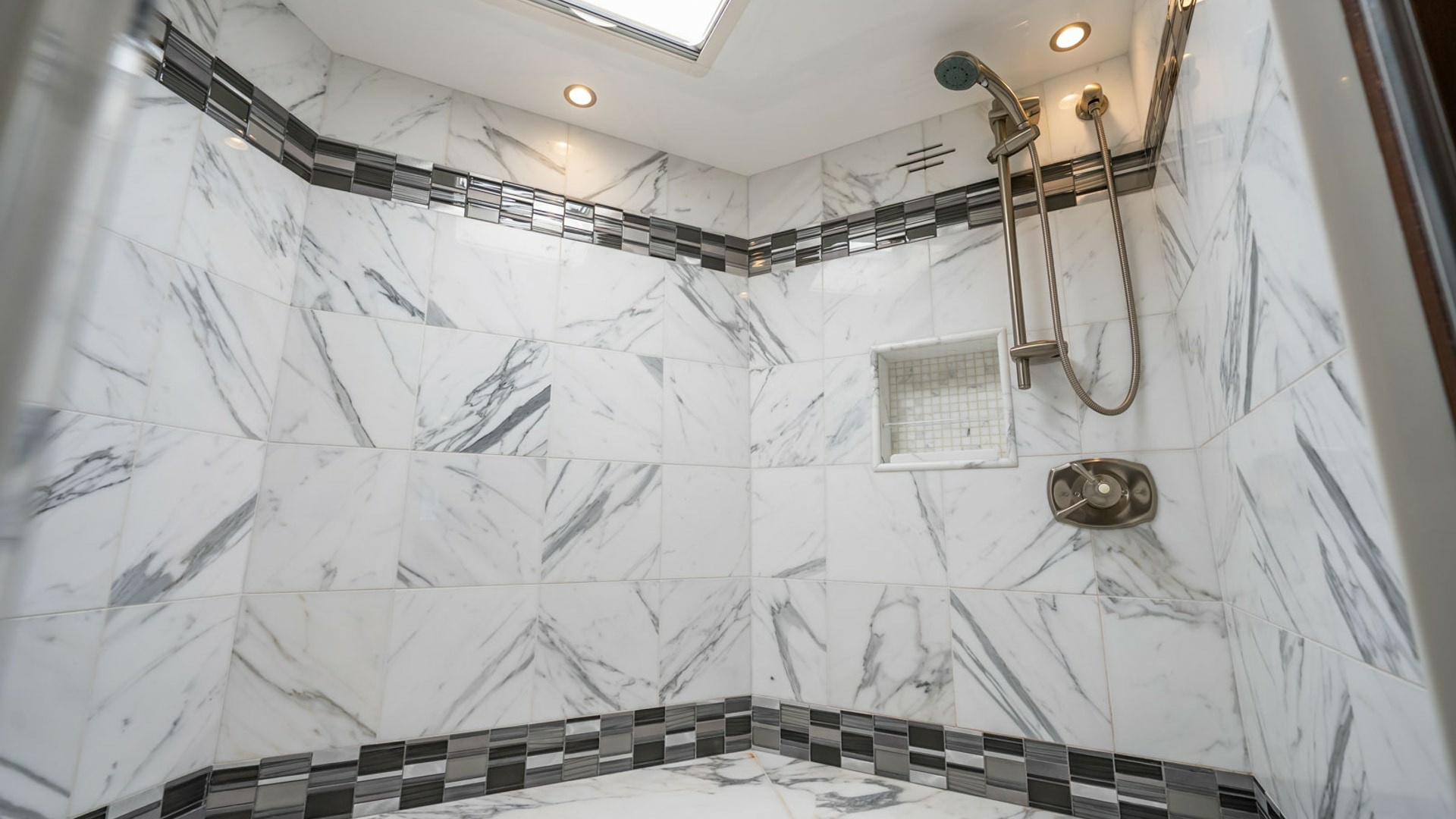 Luxurious Marble-Tiled Shower