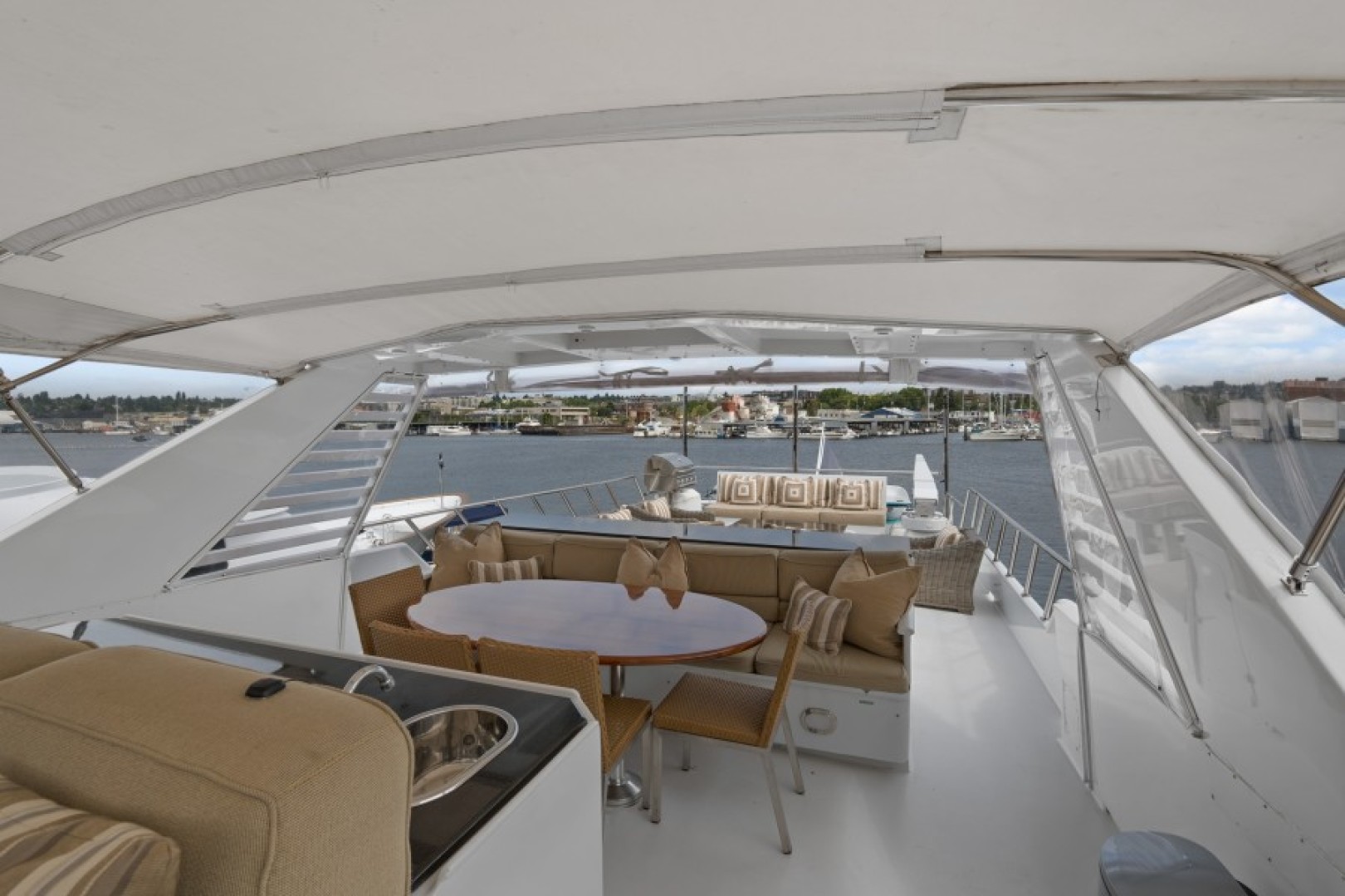 Broward 102 - Andiamo - Flybridge Deck Lounge